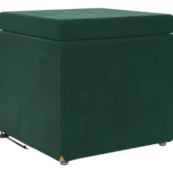 vidaXL Kruk Donkergroen 41 x 41 x 40 cm Velvet en Gefabriceerd Hout
