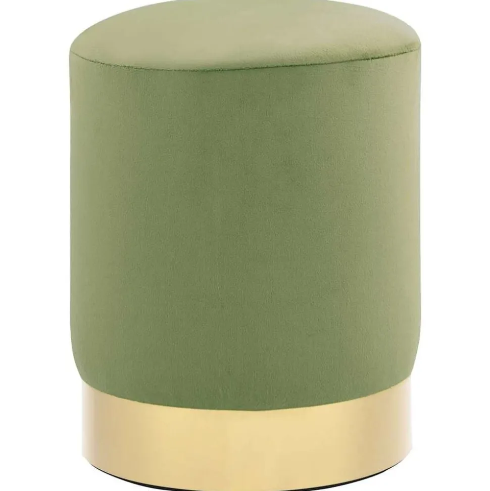 vidaXL Kruk fluweel 28 x 36 cm mosterdgroen en goudkleurig