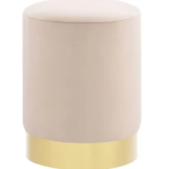 vidaXL Kruk fluweel 28 x 36 cm abrikoos- en goudkleurig