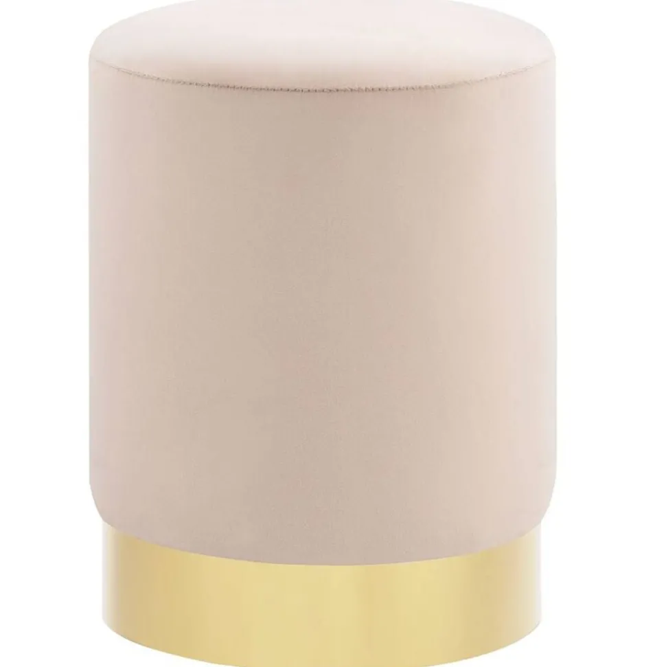 vidaXL Kruk fluweel 28 x 36 cm abrikoos- en goudkleurig