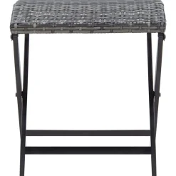vidaXL Kruk inklapbaar poly rattan grijs