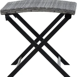 vidaXL Kruk inklapbaar poly rattan grijs