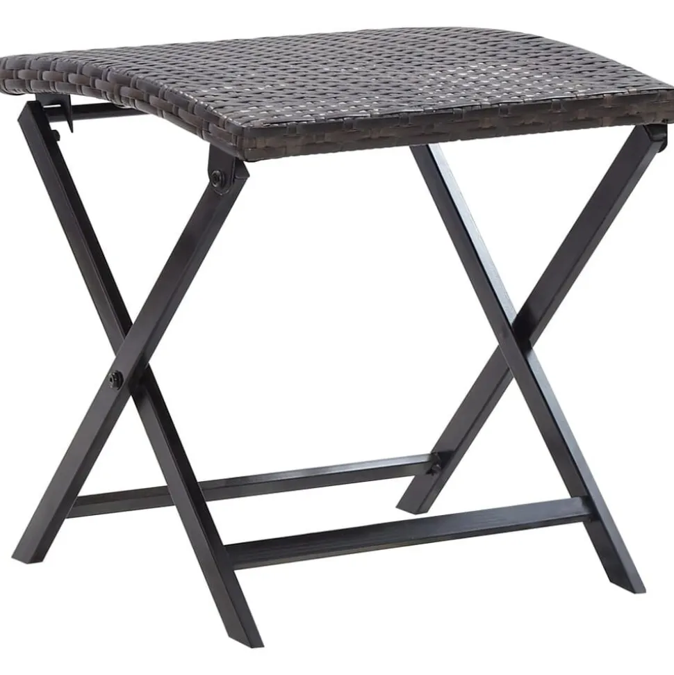 vidaXL Kruk inklapbaar poly rattan bruin