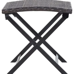 vidaXL Kruk inklapbaar poly rattan bruin