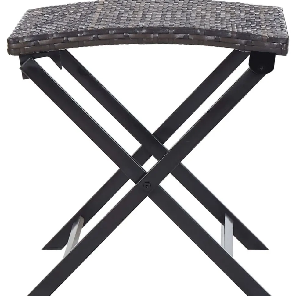 vidaXL Kruk inklapbaar poly rattan bruin