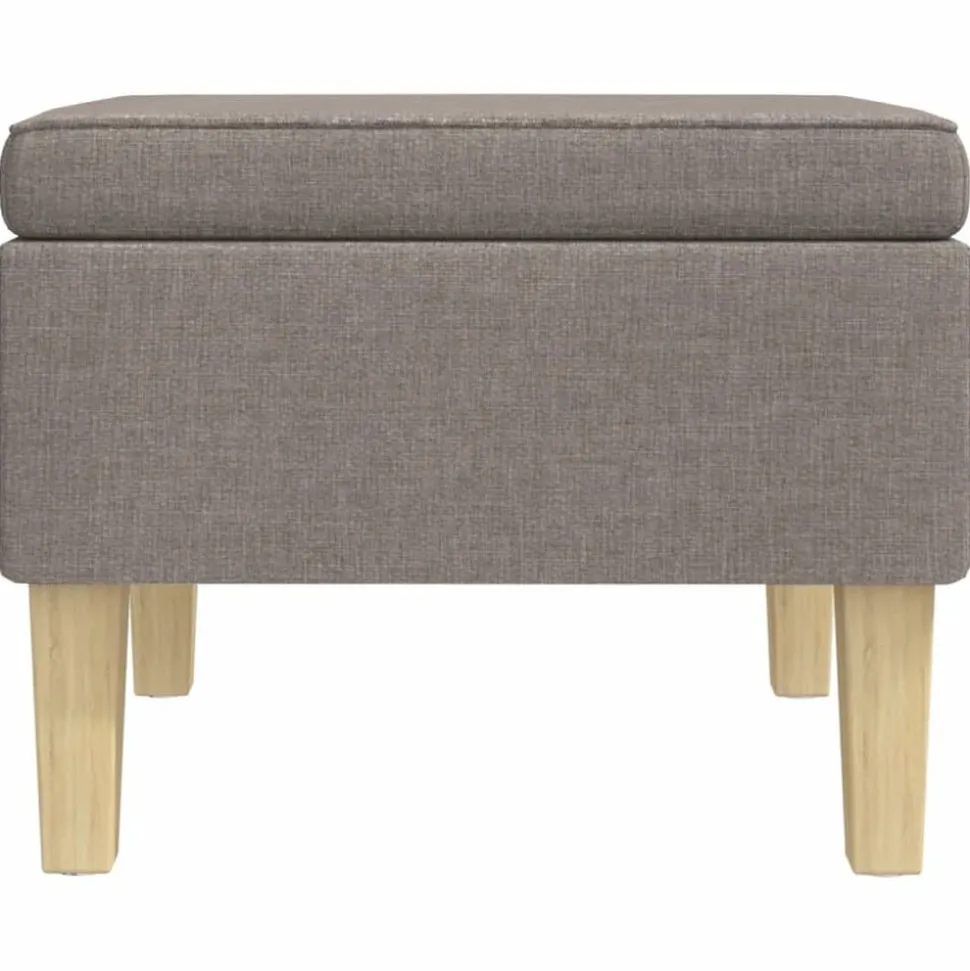 vidaXL Kruk met houten poten stof taupe