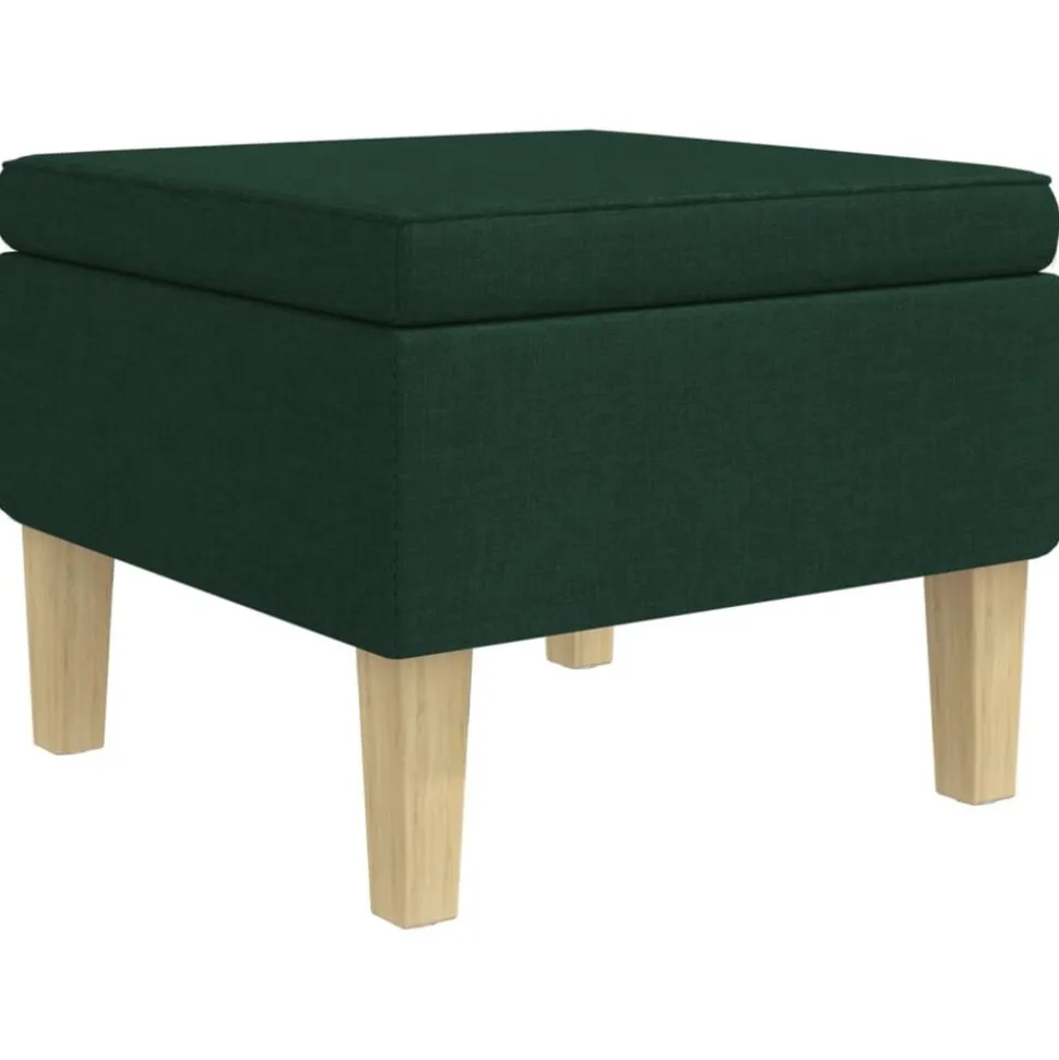 vidaXL Kruk met houten poten stof donkergroen