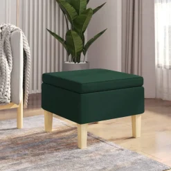 vidaXL Kruk met houten poten stof donkergroen