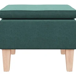 vidaXL Kruk met houten poten stof donkergroen