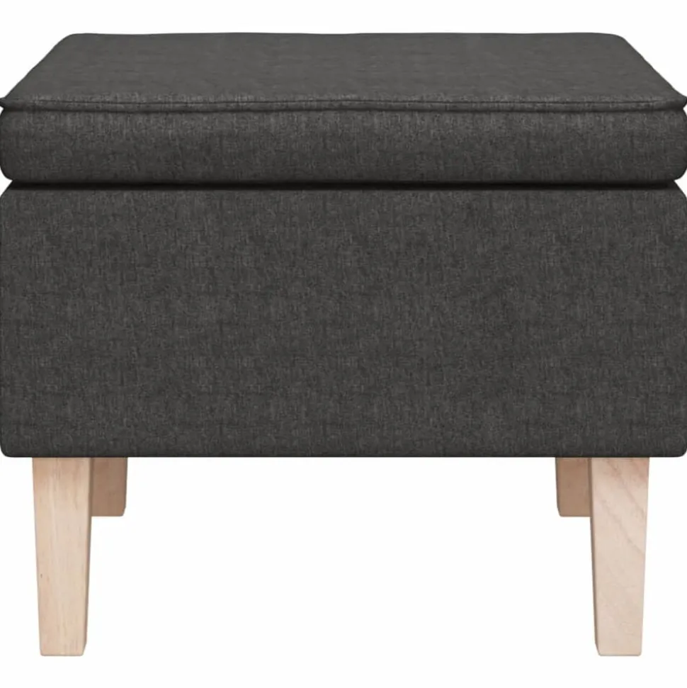vidaXL Kruk met houten poten stof donkergrijs