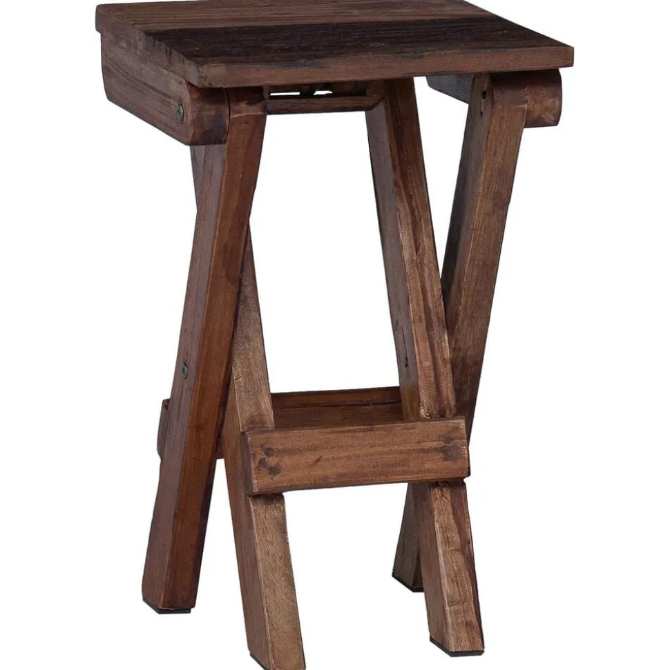 vidaXL Kruk Naturel 30 x 30 x 48 cm Massief gerecycled hout