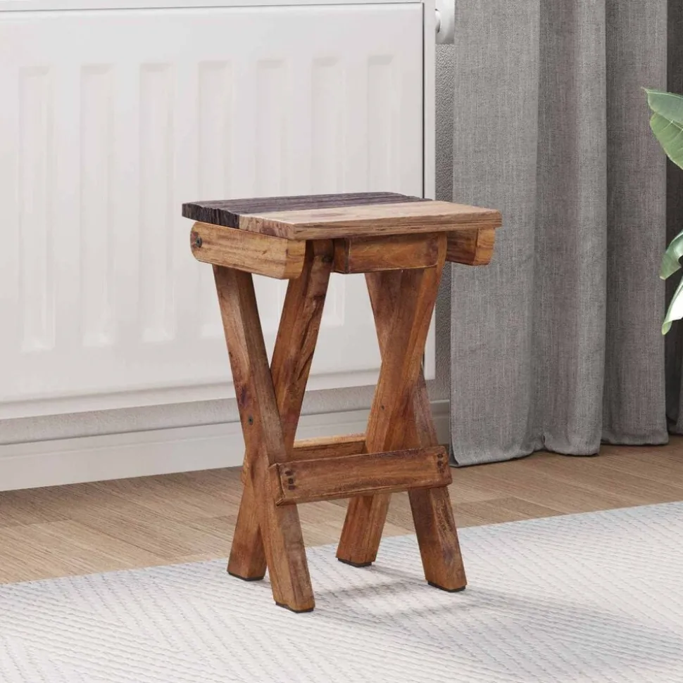 vidaXL Kruk Naturel 30 x 30 x 48 cm Massief gerecycled hout