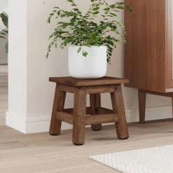 vidaXL Kruk Naturel 26 x 26 x 26 cm Mahoniehout