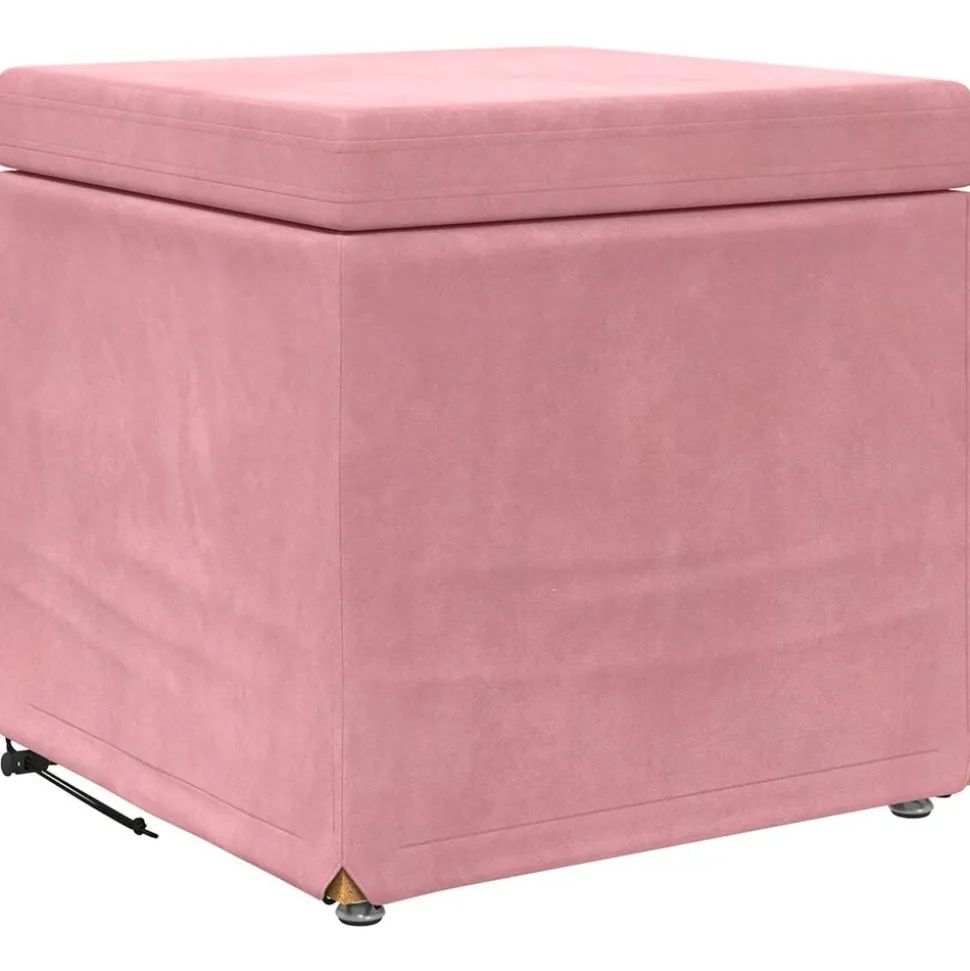 vidaXL Kruk Roze 41 x 41 x 40 cm Velvet en Gefabriceerd Hout
