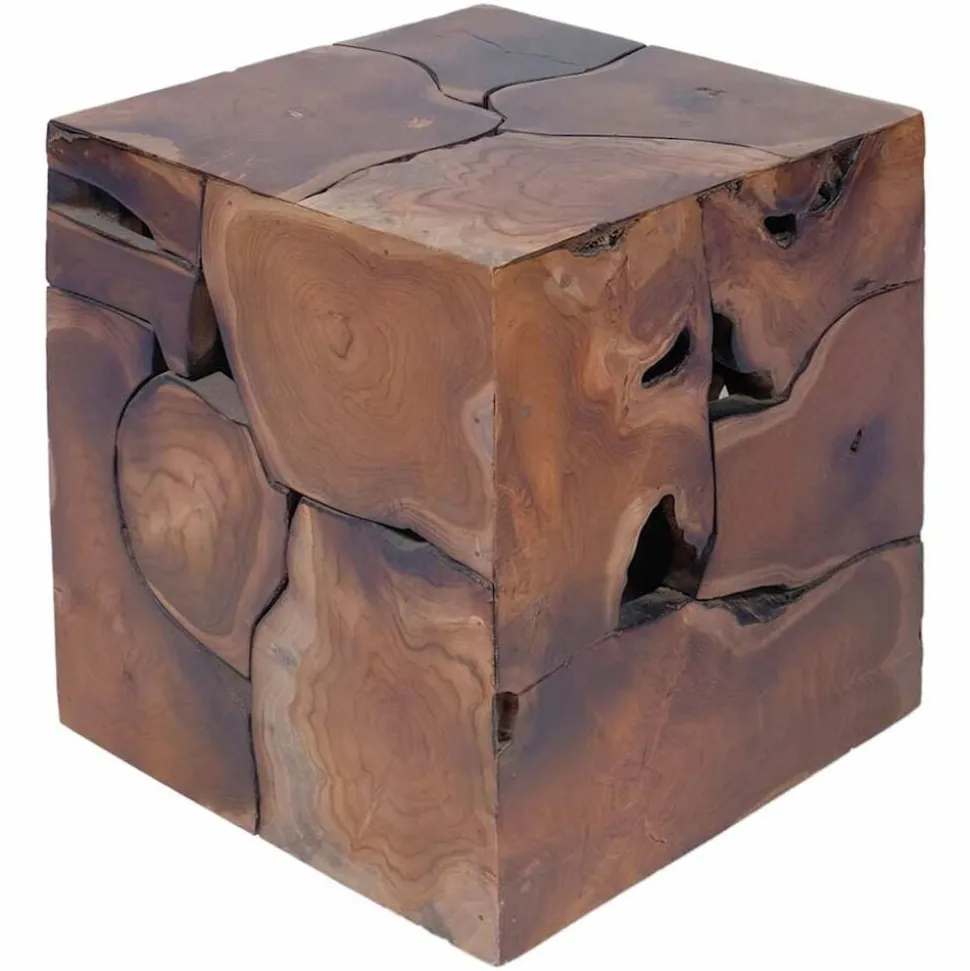 vidaXL Kruk 40x40x45 cm massief teakhout bruin