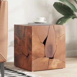 vidaXL Kruk 40x40x45 cm massief teakhout bruin