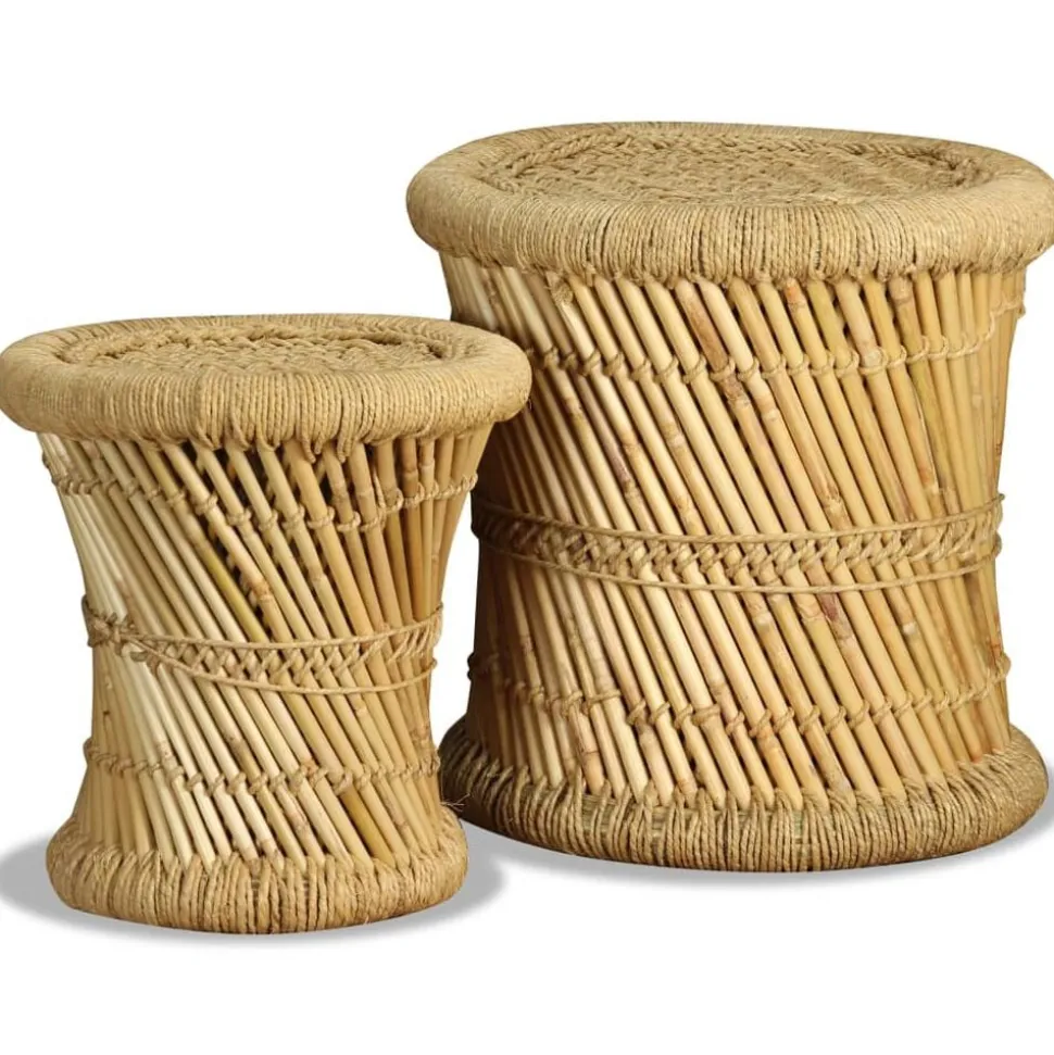 vidaXL Krukken 2 st bamboe en jute
