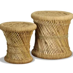 vidaXL Krukken 2 st bamboe en jute