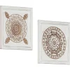 vidaXL Kunst Decoratie 2 pcs Bruin en wit 40 x 40 x 1,5 cm