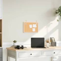 vidaXL Kurkbord met massief grenenhouten frame 40x30 cm