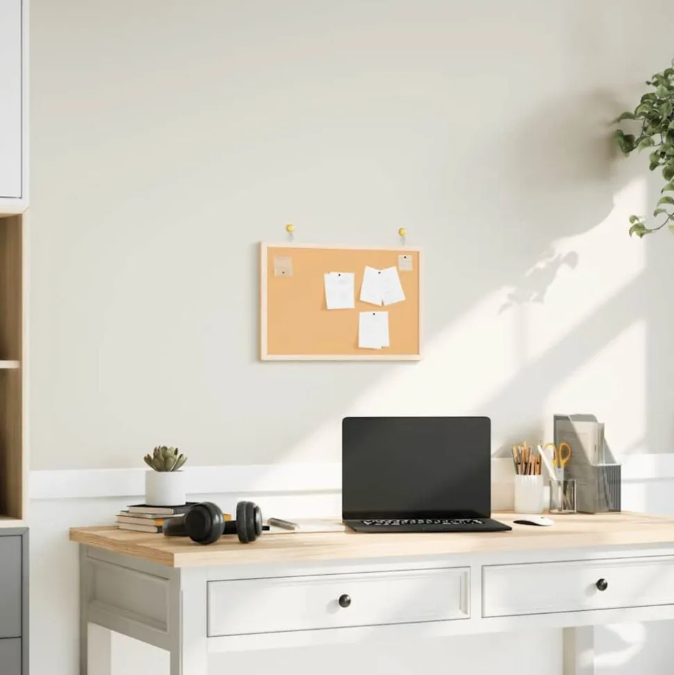 vidaXL Kurkbord met massief grenenhouten frame 40x30 cm