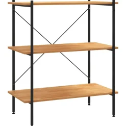vidaXL 3-laags stellingkast zwart en eiken 80x40x92 cm