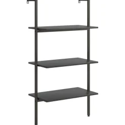 vidaXL Ladderrek met 3 schappen 64x35x120,5 cm zwart