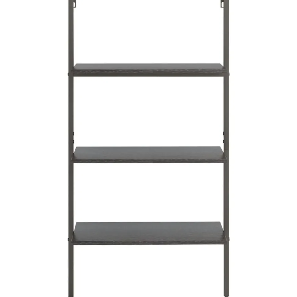 vidaXL Ladderrek met 3 schappen 64x35x120,5 cm zwart