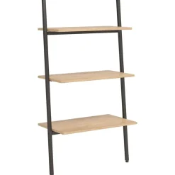 vidaXL Ladderrek met 3 schappen 64x34x116 cm lichtbruin en zwart