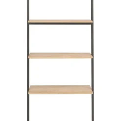vidaXL Ladderrek met 3 schappen 64x34x116 cm lichtbruin en zwart