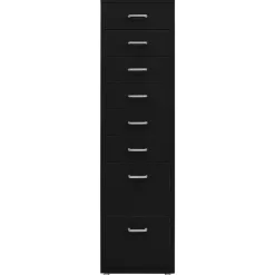 vidaXL Ladeblok verrijdbaar 28x41x109 cm metaal zwart