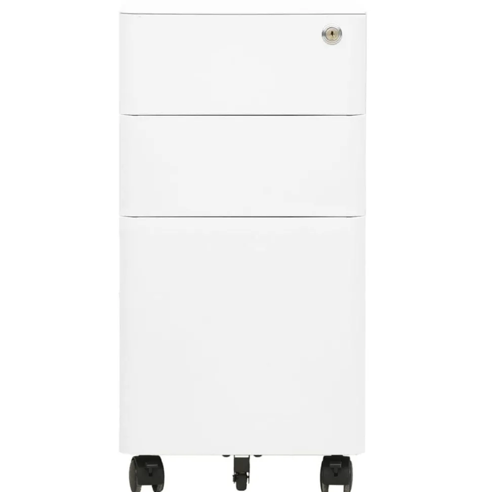 vidaXL Ladeblok verrijdbaar 39x45x59 cm staal wit