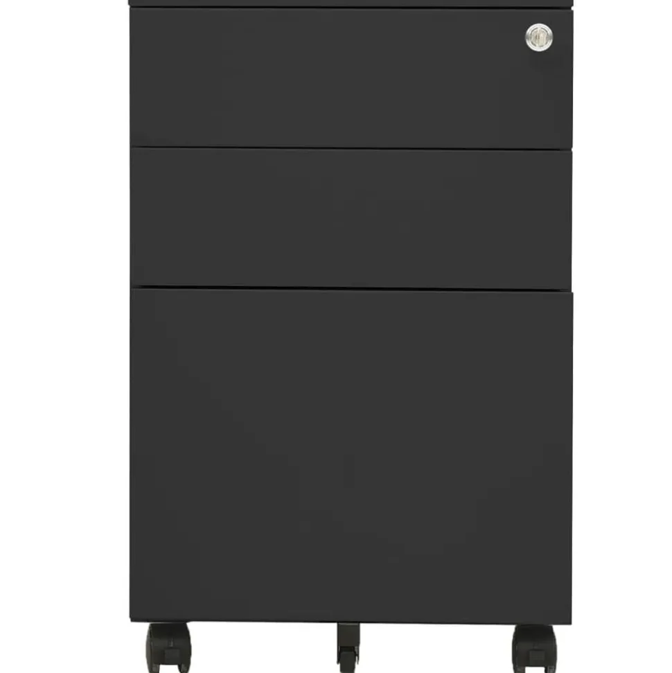vidaXL Ladeblok verrijdbaar 39x45x60 cm staal antracietkleurig