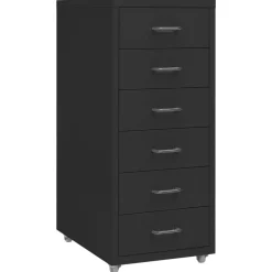 vidaXL Ladeblok verrijdbaar 28x41x69 cm metaal zwart