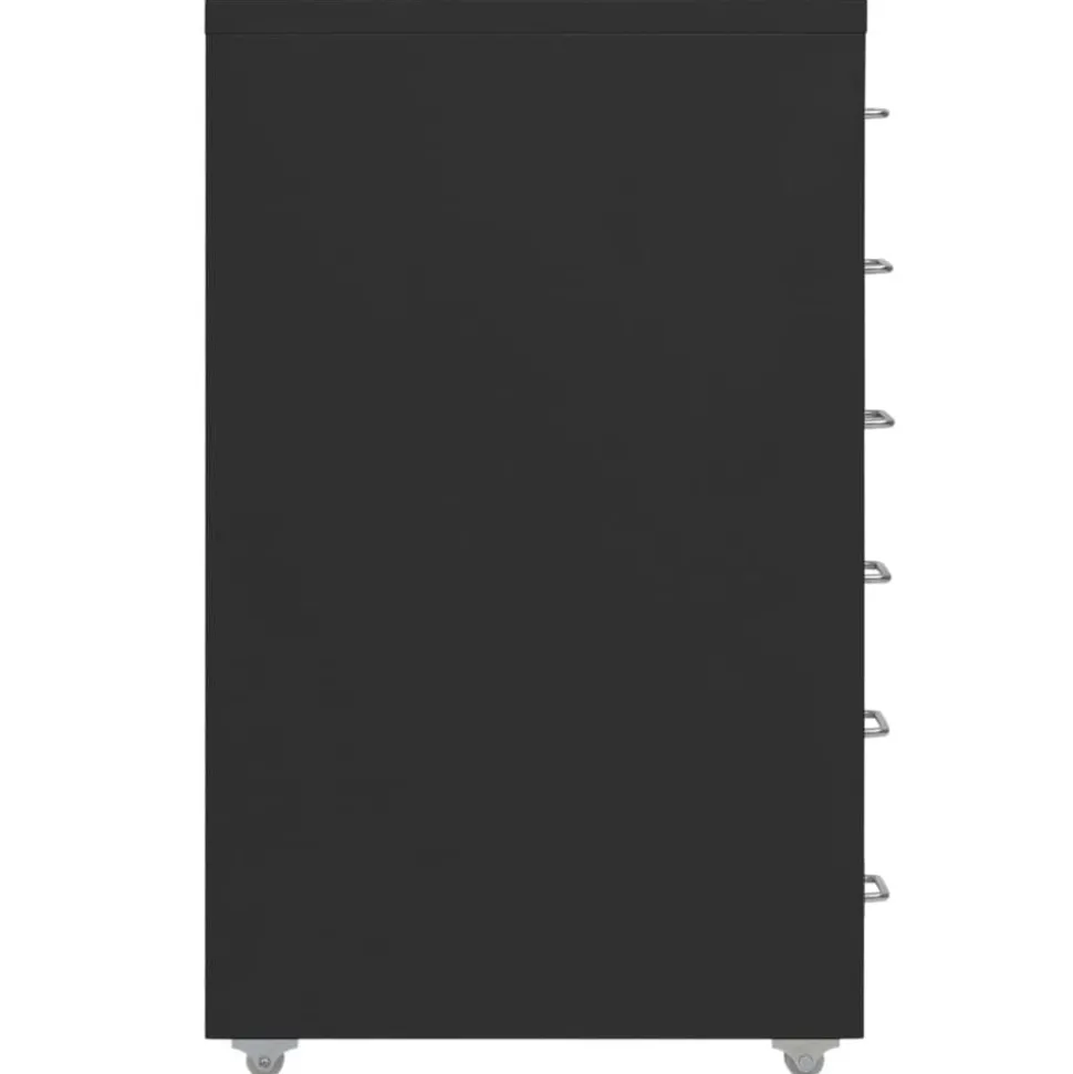 vidaXL Ladeblok verrijdbaar 28x41x69 cm metaal zwart