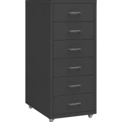 vidaXL Ladeblok verrijdbaar 28x41x69 cm metaal antracietkleurig