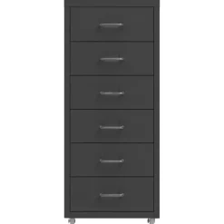 vidaXL Ladeblok verrijdbaar 28x41x69 cm metaal antracietkleurig
