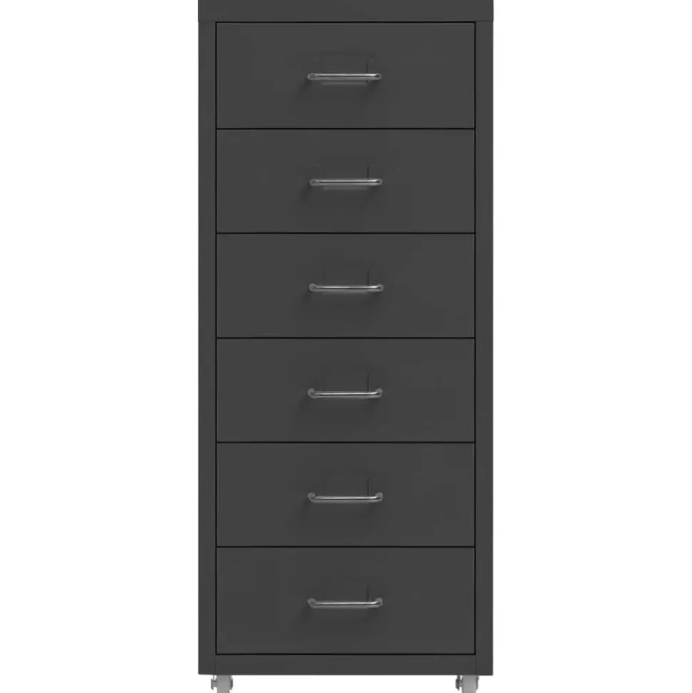 vidaXL Ladeblok verrijdbaar 28x41x69 cm metaal antracietkleurig