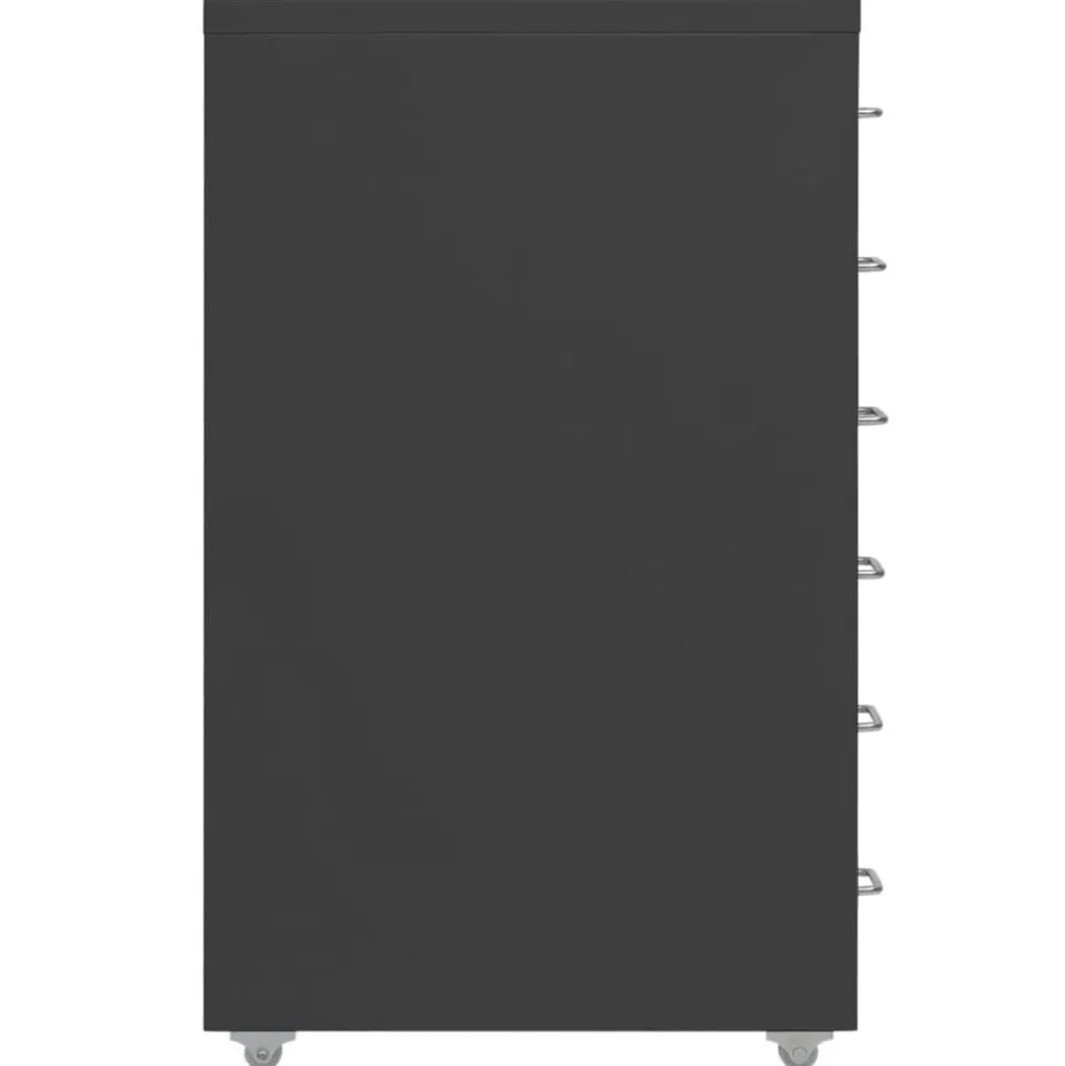 vidaXL Ladeblok verrijdbaar 28x41x69 cm metaal antracietkleurig