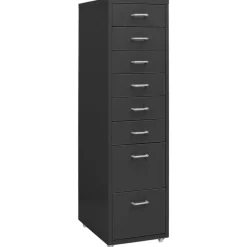 vidaXL Ladeblok verrijdbaar 28x41x109 cm metaal antracietkleurig