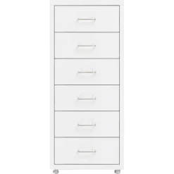 vidaXL Ladeblok verrijdbaar 28x41x69 cm metaal wit