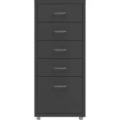 vidaXL Ladeblok verrijdbaar 28x41x69 cm metaal antracietkleurig