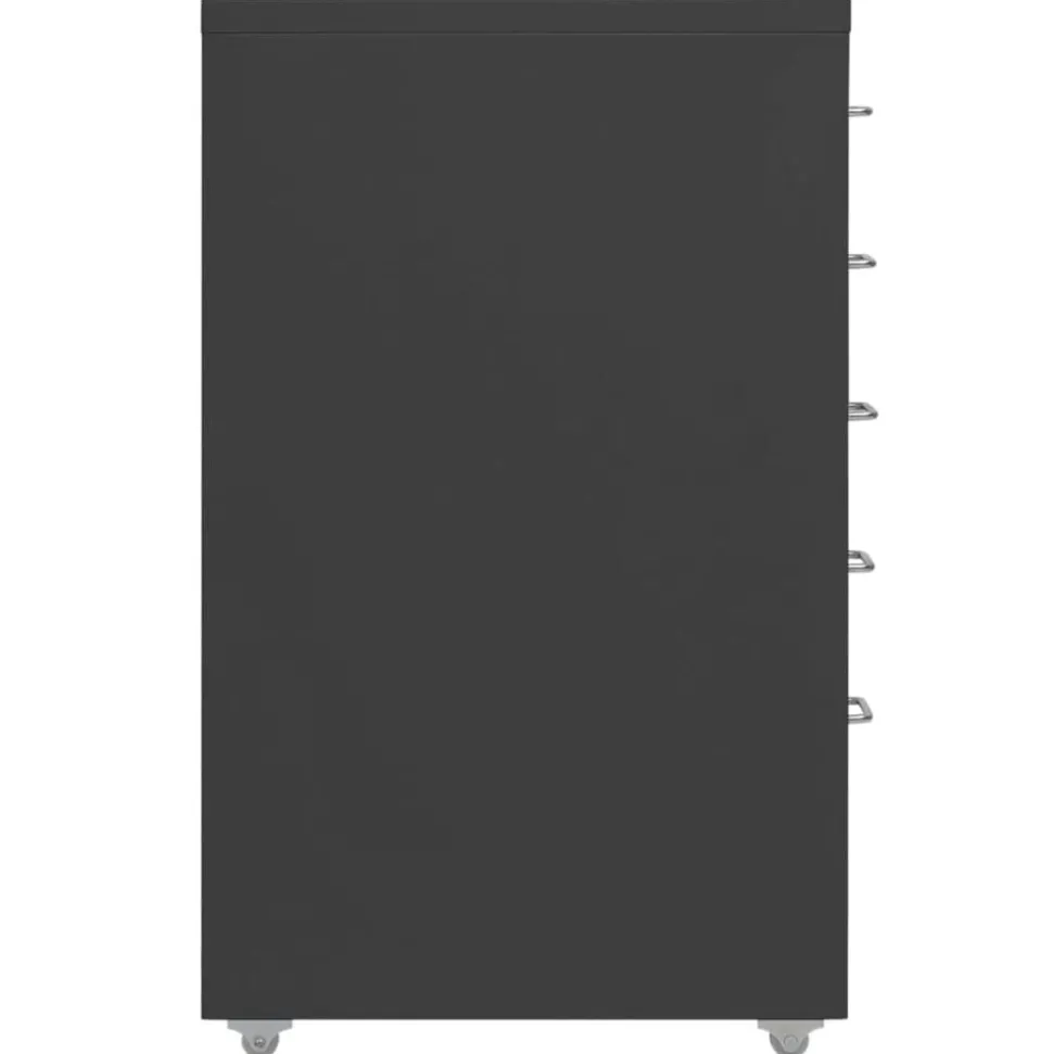 vidaXL Ladeblok verrijdbaar 28x41x69 cm metaal antracietkleurig