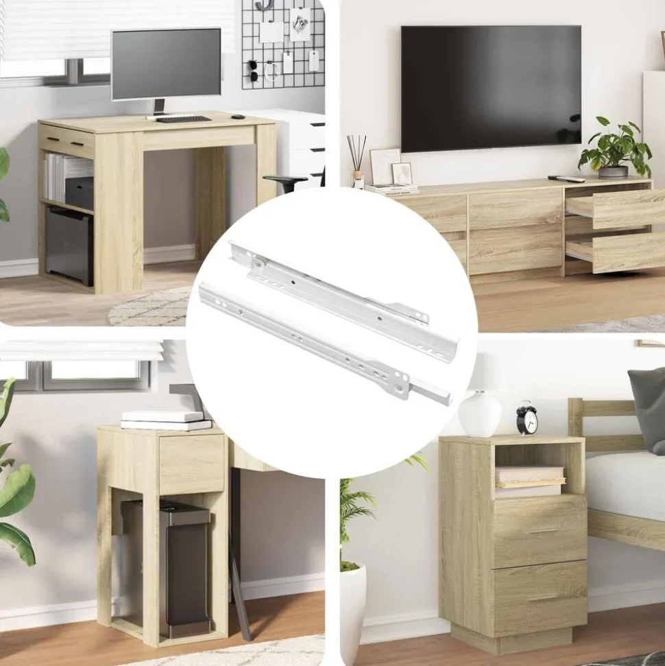 vidaXL Ladegeleider 2 pcs Wit 250 mm Staal