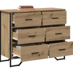 vidaXL Ladekast met lade 2 pcs Artisan Eiken 91 x 35,5 x 74,5 cm