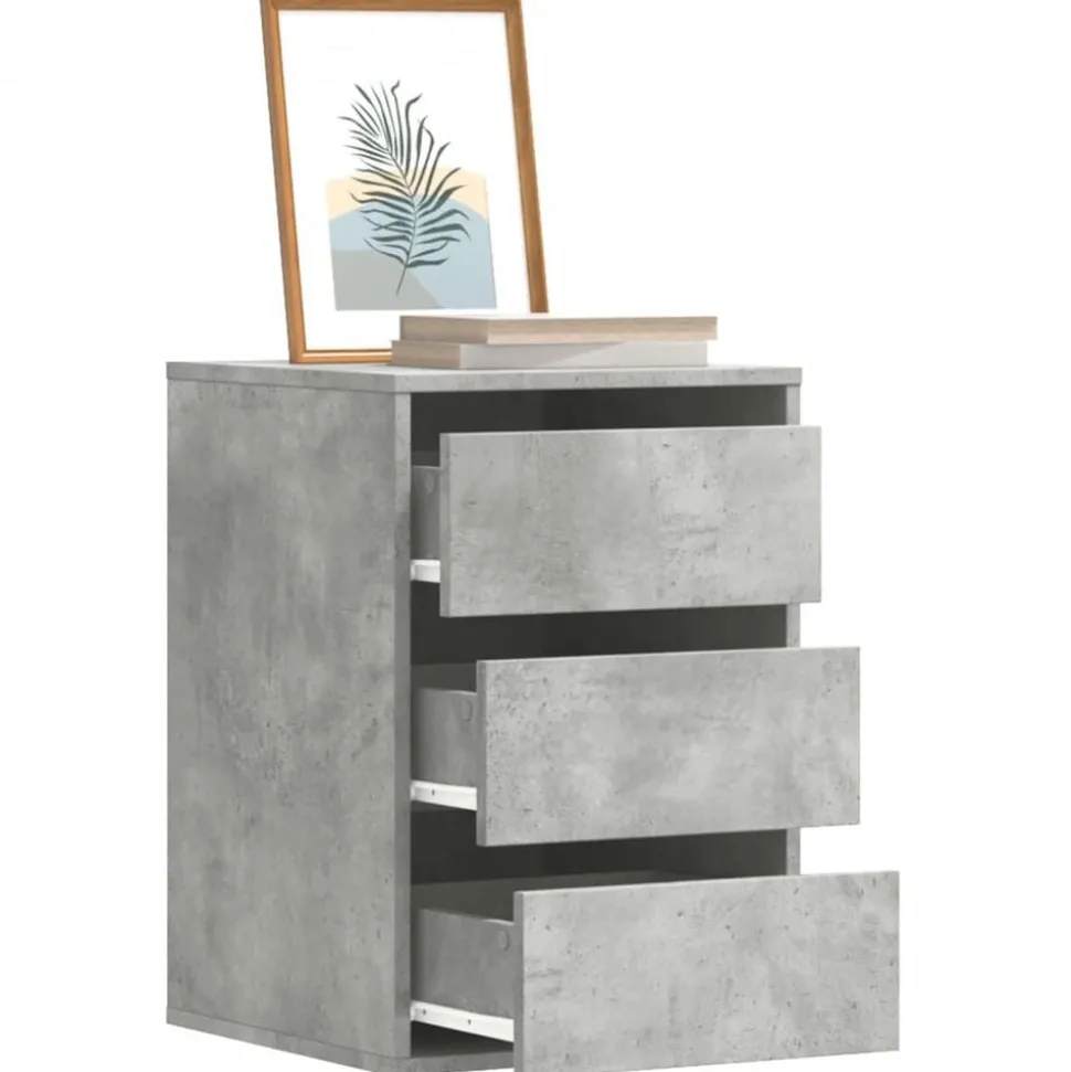 vidaXL Ladekast 40x41x58 cm bewerkt hout betongrijs