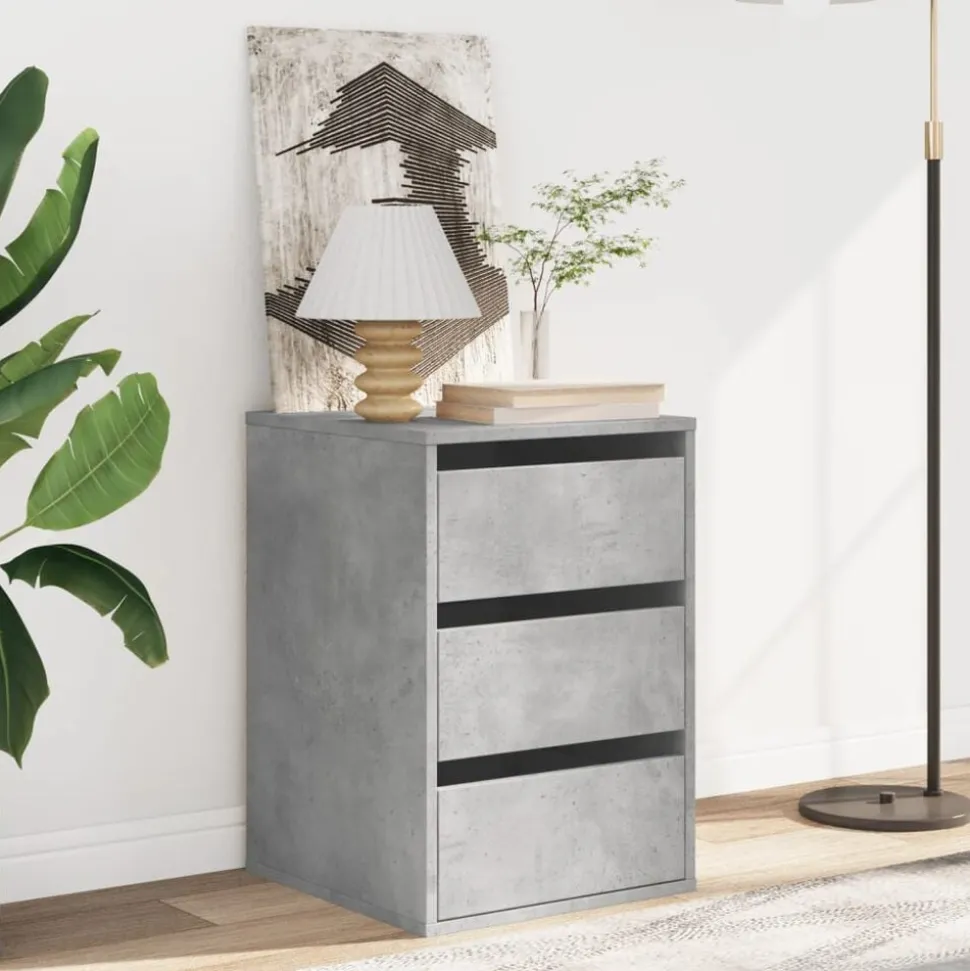 vidaXL Ladekast 40x41x58 cm bewerkt hout betongrijs