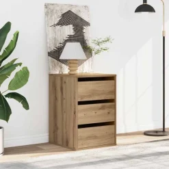 vidaXL Ladekast 40x41x58 cm bewerkt hout artisanaal eikenkleurig