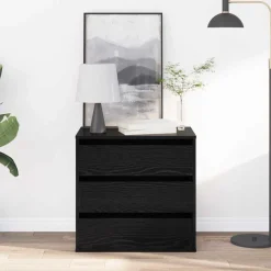 vidaXL Ladenkast met lade Zwart 60 x 41 x 58 cm Bewerkt hout