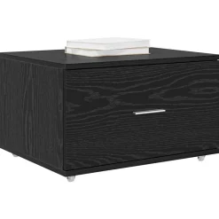 vidaXL Ladenkast met wiel Zwart Eiken 55 x 45 x 31 cm